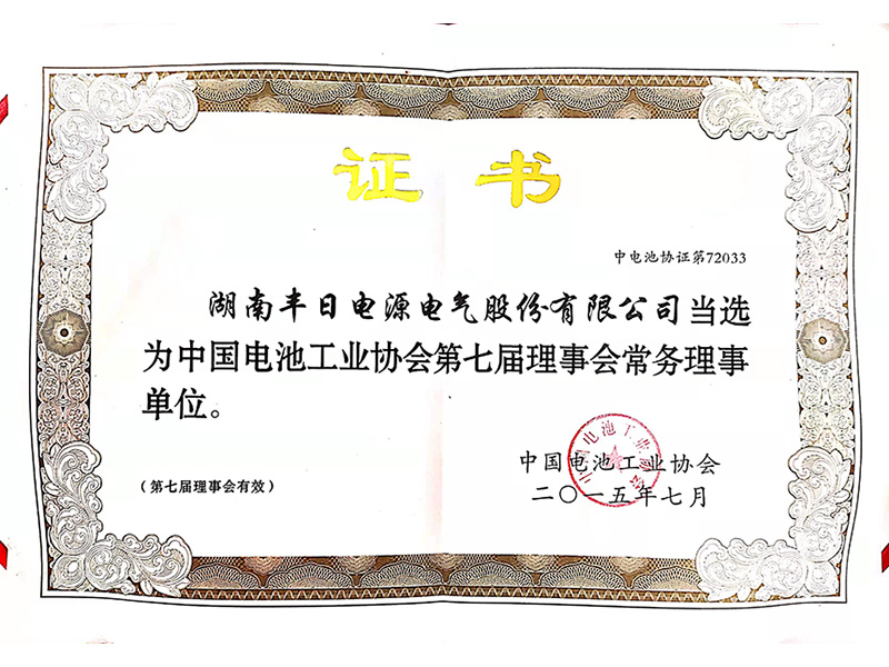 中国电池工业协会理事会常务理事单位